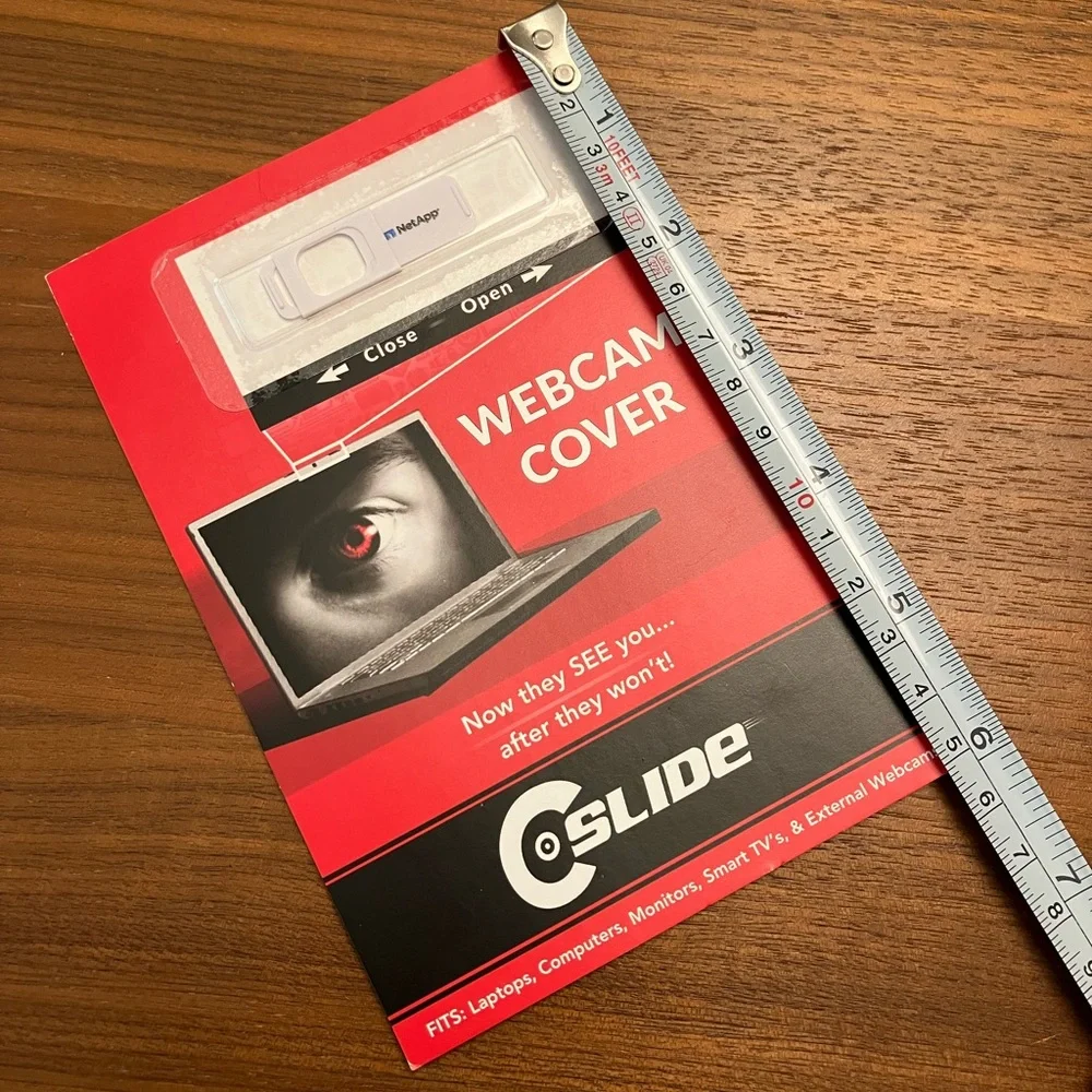 C-Slide Webcam Cover for Laptops, Computers, Monitors & External Webcams, White